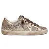 Goldens sneakers män kvinnor skor designer skor tallrik form gör gammal smutsig svart vit silver grön rosa glitter tripler lyxiga herrtränare dumpar loafers tränare tränare