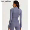 Novità Giacca da yoga da donna a maniche lunghe Giacca con zip intera Cardigan Tinta unita Sport nudo Modellatura Vita attillata Fitness Corto Allentato Jogging Abbigliamento sportivo Abbigliamento yoga