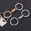 Schlüsselanhänger im industriellen Stil, spezieller tragbarer Feder-Doppelspulen-Schlüsselanhänger, kreativer elastischer Anhänger, Taillenaufhängung, vielseitiger Metallring