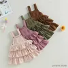 Girl's Dresses Toddler Baby Girl Overall Dress Cute Sleeveless Solid Color Layered Ruffle Suspender Dress Kid Summer Skirt Outfit