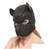 Party Masks Soft vadderat gummi Neopren Puppy Cosplay Role Play Dog Mask fl Head With Ears Y200103263G Drop Delivery Home Garden Fes Dh5yo