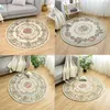 Tapetes jacquard tapete redondo para decoração de casa sala estar sofá cadeiras piso quarto varanda área cabeceira lavável 90/120cm