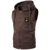 Débardeur pour hommes manteau imprimé ours brun roi sans manches à capuche mode tenue décontracté 240127