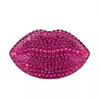 Sacos de noite Lip Forma Clutch Bag Strass Clear Acrílico Luxo Casamento Noite Festa Beijo Bolsa Mulheres 2024 Primavera Nova Rosa Bolsa De Prata