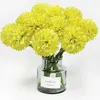 12 PCS Yapay Çiçekler Sahte Top Chrysanthemum Buket Çiçekler Gelin Bahçesi Buke Düğün Buket