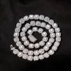 Kubanska länkkedjor 925 Silver Moissanite Chain Jewelry VVS vs D E Color Diamond Tennis Chain 10mm 12mm Round Moissanite Necklace