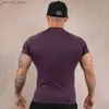 メンズTシャツ圧縮クイックドライTシャツメンズフィットネストレーニング半袖シャツ男性ジムボディービルスキニーティートップランニング衣料品Q240130