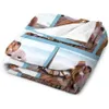Anpassad filt med foton Personliga bild Collagefläckar mjuk soffa filt gåva för mors dag familjvänner älskare hund blå x