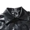 European Fashion Men's Single Button Leather Jacket, Calipe Motorcycle Leather Jacket, Loose Oversized Jacket