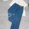 Jeans Womens Designer byxa ben Öppna täta byxor Varma damer plus storlek bantning jean raka byxor märke kvinnor kläder broderi tryckt lastbyxor