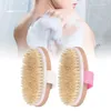 Brosse sèche pour le corps, poils de sanglier naturels, brosse organique pour peau sèche, brosse de douche en bambou pour dos humide, exfoliante, bain 272l