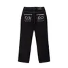 Y2k Jeans Hip Hop Letter Printed Black Pants Men Women Trend Fashion Punk Loose Straight Wide Leg Trousers Streetwear 240122