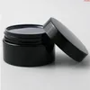 20 x 100g Pot en plastique noir de voyage avec couvercle Pots cosmétiques Conteneurs Échantillon Pots de crème Emballage de haute qualité Lilmb