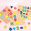 Dipinti Puzzle Per bambini Numero Forma Lettera Ortografia Hand Grab Board Educazione della prima infanzia Giochi Montessori 3D Giocattolo