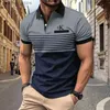 Men's T-Shirts Business Leisure Summer Mens Polo Shirt Short Sleeve Top Pattern Printed Button T-Shirt Fashion Polo Shirt Clothing New 2023 Q240130