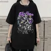 メンズTシャツJojo Bizarre Adventure Tシャツ日本アニメ漫画グラフィックTシャツY2Kハラジュクファッションメン女性サマーショートスリーブティー240130