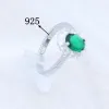 Collana in argento 925 Kit di gioielli Anello regolabile Orecchino Bracciale a catena con ciondolo Uovo verde Set di gioielli da sposa con zirconi cubici