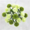 Flores decorativas 1/5/10pcs dente de leão verde artificial toque real 26cm plantas falsas de plástico para decoração de quarto de casa festa de casamento