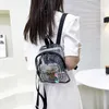 Schulbeutel Transparent Rucksack wasserdichte Buchstaben Liebe PVC Frauen Mode Schoolbags für modische Dekoration