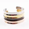 Bangle Rose Gold Color Silver Open Cuff Bangles For Women Men smycken svarta armband Handtillbehör justerbar276f