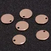 Breloque ronde en acier inoxydable 304, or Rose, disque, estampage, étiquettes vierges, fourniture de fabrication de bijoux en métal, 8mm, 10mm, 1243o