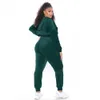 Sweatsuit Plus Size Women's Clothing 3 Piece Set Velvet Matching Suit dragkedja Tops Vest Pants Sportwear Wholesale Dropshing 240127