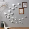 Noolim European3D Ceramic Birds Wall Hange Simulation Murals Wall Background Home Furnishing Crafts Creative Wall Decoration Y22104