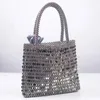 Весенняя женская большая сумка, роскошные дизайнерские сумки и кошельки, новинка 2023 года, весенняя металлическая сумка с блестками, модный повседневный дизайн Pone Bagqwertyui45