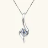 Halsband Anziw Real 1.0Carat Moissanite Twist Halsband för kvinna 100% 925 Silver Drop Pendant Certified 2023 Trendiga fina smycken gåvor