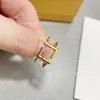 Goldschmuckdesigner Fendismus Ringe Klassischer Buchstaben Doppel F 2-in-1-Matching Ring für Frauenmodische Einfachheit und fortgeschrittener Ring für Frauen