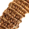 Ombre 1B/27 Brésilien Vague Profonde Humain Remy Vierge Cheveux Tisse 100g/paquet Double Trames 3 Faisceaux/lot