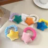 Autumn Winter New Candy Color Star Hair Ring High Elastic Double Ponytail Head Rep Cute and Sweet Plush Rubber Band