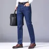 Klassische Jeans für Herren, Frühling und Herbst, Stretch, gerader Schlauch, locker sitzende Business-Casual-Denimhose, schwarze blaue Hose 240125