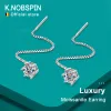 Earrings KNOBSPIN D VVS Moissanite Diamond Earring with GRA s925 Sterling Silver Ear Wire plated 18k White Gold Luxury Earrings for Women