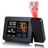 Fanju Digital Alarm Station LED Temperaturfuktighet Väderprognos Snooze Table Clock med Time Projection Y200407244E