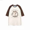 T-shirt Femme Coton Mignon Chat Graphique T-shirt Mode D'été Lâche Femmes Vintage Personnalité Art Frais Kawaii Vêtements Hauts À Manches Courtes 240130