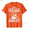 Erkek Tişörtleri Rock Band Enstrüman Drum Set Baskı İlginç Yeni Stil Man T Shirt 240130