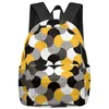 バックパック中年現代の抽象幾何学黄色の女性の男バックパック生徒の男の子の女の子バッグのための防水学校モキラ