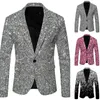 Abiti da uomo Uomo Paillettes Blazer Disegni Plus Size Nero Argento Velluto Oro Paillettes Giacca DJ Club Stage Party Abiti da sposa