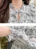 Casual Jurken Vrouwelijke Bloemen Chic Verstoorde Luxe Lange Gewaad Herfst Winter Elegante Huisjurk 2024 Koreaanse Mode Voor Speciale Evenementen