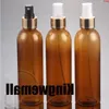 300pcs/lot 250ML Amber PET Bottle With Gold Aluminum Ring ,250ML Mist Sprayer Brown Bottle, 250ml Plastic Bottlegoods Agbop