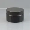 30g 50g 100g zwarte cosmetische container Plastic zalfpotje Lege plastic crème hergebruikcontainer met deksels Afdrukbaar op maat T200819276i