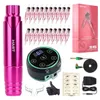 Mast Tattoo P10 RCA Rotary Machine Pen Permanente make-upkit met LED-display Voeding Wjx Cartridge Supplies Set 240124