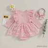 Girl's Dresses Baby Clothing Newborn Infant Baby Girls Rompers Dress Long Sleeve Bowknot Lace Layered Tulle Bodysuits Jumpsuit with Headband