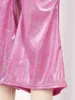 Spodnie Dziecięce dziewczyna błyszczące metaliczne spodnie z rozszerzeniem elastyczna talia szerokia noga dzwonka balowa na sceniczną imprezę karnawał