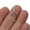 300 pendenti con ciondoli a forma di croce vuota placcata argento antico per creazione di gioielli braccialetto europeo fai da te fatti a mano 12x24mm257l