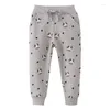 Pantalons de saut de mètres, pantalons de survêtement pour enfants, imprimés d'animaux, vache, pleine longueur, pour filles, automne et printemps, pantalons pour bébés