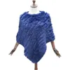 Foulards Zdfurs X Hiver Tricoté Naturel Lapin Fourrure Poncho Mode Châle Véritable Warps Femmes 231031 Drop Livraison Accessoires Chapeaux Glo Dhpxu