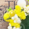 Decorazione per feste 116 pezzi Giallo Bianco Palloncino Ghirlanda Arco Kit Grande foglio di alluminio Ananas Matrimonio Compleanno Baby Shower Decorazioni307S