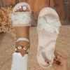 Sandals Bow Print Random Rome Women Shoes Beach Dress Slippers 2024 Summer Designer Walking Flip Flops Slides Mujer Zapatos